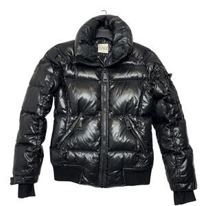 Sam Freestyle Bomber Puffer Jacket XS Womens Black Goose Down Quilted Outdoor